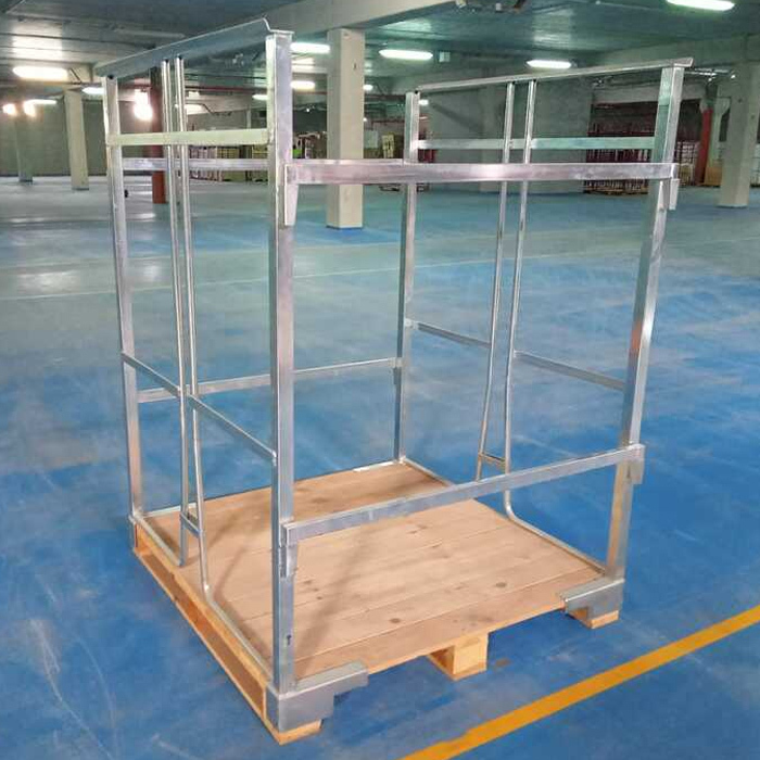 Jaula Apilable B2 Galvanizada Sobre Palet Usada 120 x 120 x 150 cm
