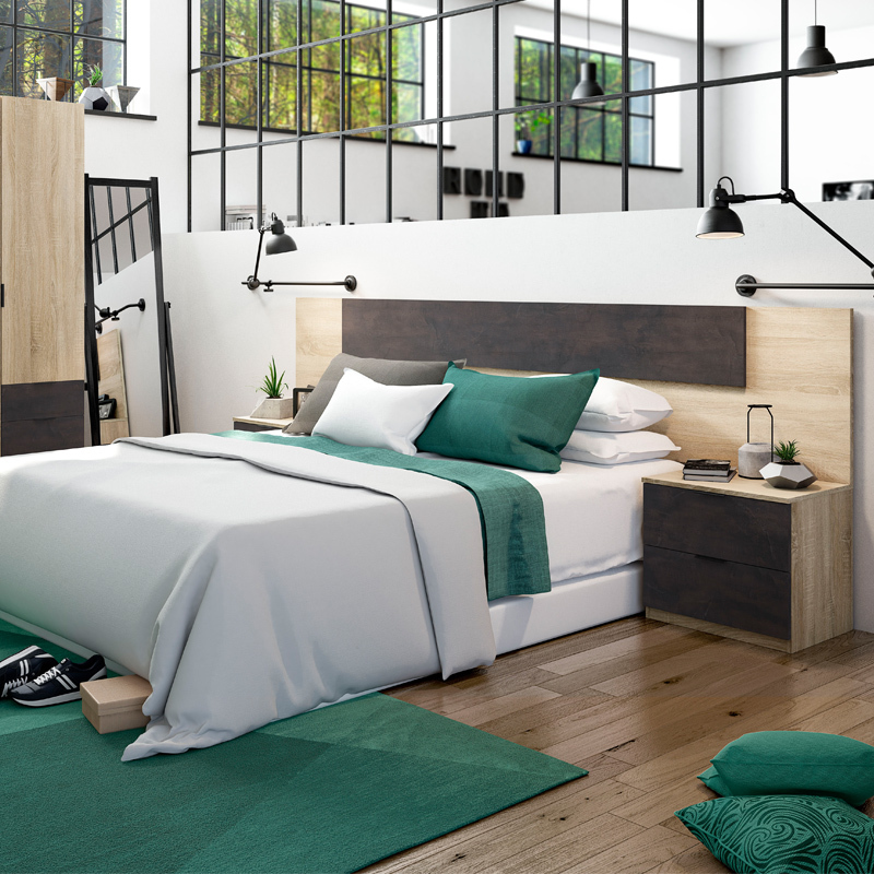 Cabezal Cama Noon Plus con 2 Mesitas 