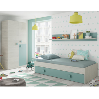 Cama Nido Juvenil Enjoy con Cajón y Estantería
