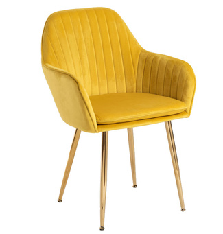 Silla Reby Golden Asiento de Terciopelo 44 x 56 x 87 cm 