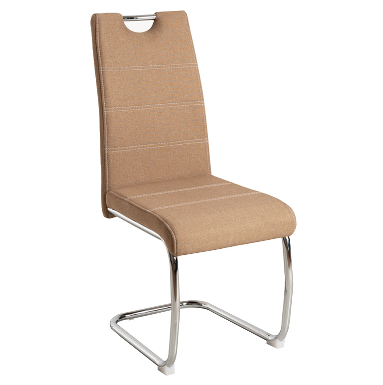Silla Pauli Tapziada en Tela Gris Claro y Acero 45 x 40 x 99 cm