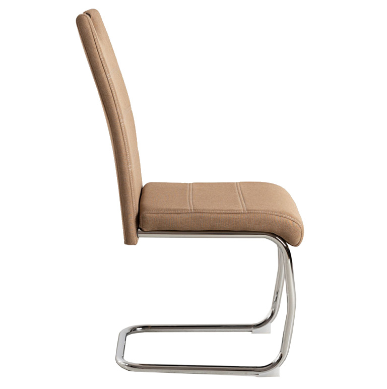 Silla Pauli Tapziada en Tela Gris Claro y Acero 45 x 40 x 99 cm