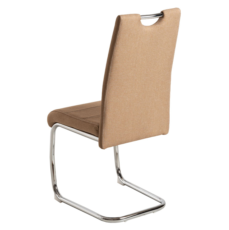 Silla Pauli Tapziada en Tela Gris Claro y Acero 45 x 40 x 99 cm