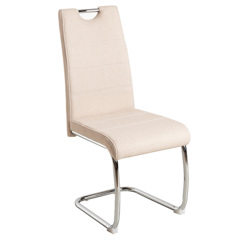 Silla Pauli Tapziada en Tela Gris Claro y Acero 45 x 40 x 99 cm