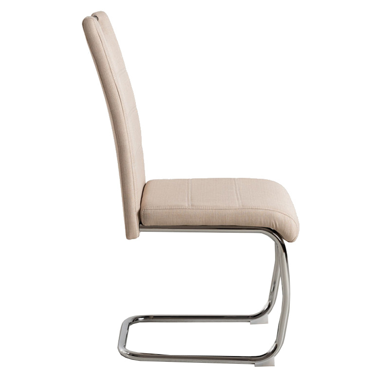 Silla Pauli Tapziada en Tela Gris Claro y Acero 45 x 40 x 99 cm