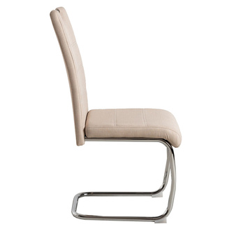Silla Pauli Tapziada en Tela Gris Claro y Acero 45 x 40 x 99 cm