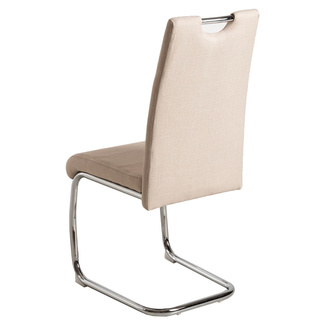 Silla Pauli Tapziada en Tela Gris Claro y Acero 45 x 40 x 99 cm