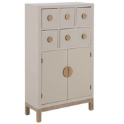 Mueble Auxiliar de Madera Taupe 2 Puertas 26 x 63 x 104,5 cm