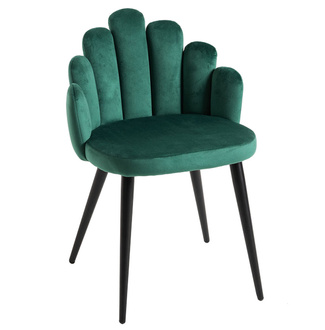 Silla Hanpe Tapizado de Terciopelo Patas Negras 42 x 48 x 77 cm 