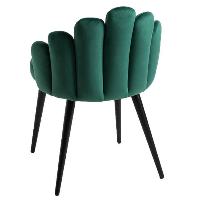 Silla Hanpe Tapizado de Terciopelo Patas Negras 42 x 48 x 77 cm 