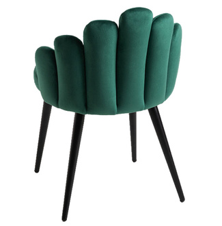Silla Hanpe Tapizado de Terciopelo Patas Negras 42 x 48 x 77 cm 