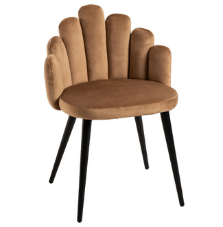 Silla Hanpe Tapizado de Terciopelo Patas Negras 42 x 48 x 77 cm 