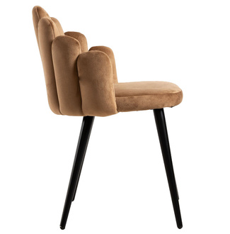 Silla Hanpe Tapizado de Terciopelo Patas Negras 42 x 48 x 77 cm 
