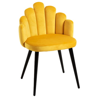 Silla Hanpe Tapizado de Terciopelo Patas Negras 42 x 48 x 77 cm 