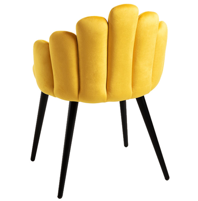 Silla Hanpe Tapizado de Terciopelo Patas Negras 42 x 48 x 77 cm 
