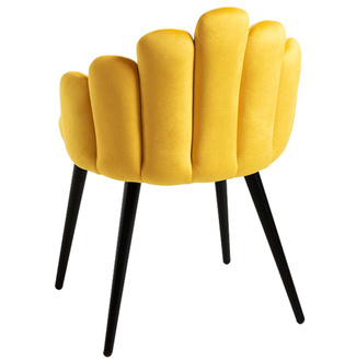 Silla Hanpe Tapizado de Terciopelo Patas Negras 42 x 48 x 77 cm 