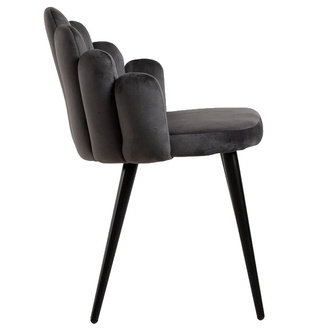 Silla Hanpe Tapizado de Terciopelo Patas Negras 42 x 48 x 77 cm 