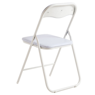 Silla Plegable Lion One de Polipiel Blanco 47 x 44 x 79 cm