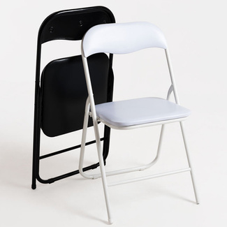 Silla Plegable Lion One de Polipiel Blanco 47 x 44 x 79 cm