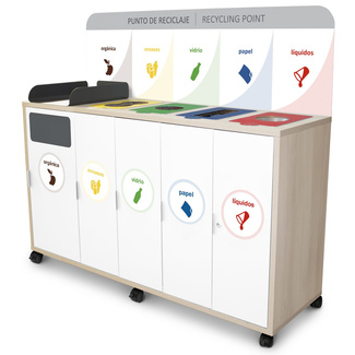 Mueble Papelera Recogida Selectiva Mallorca 5 Residuos 