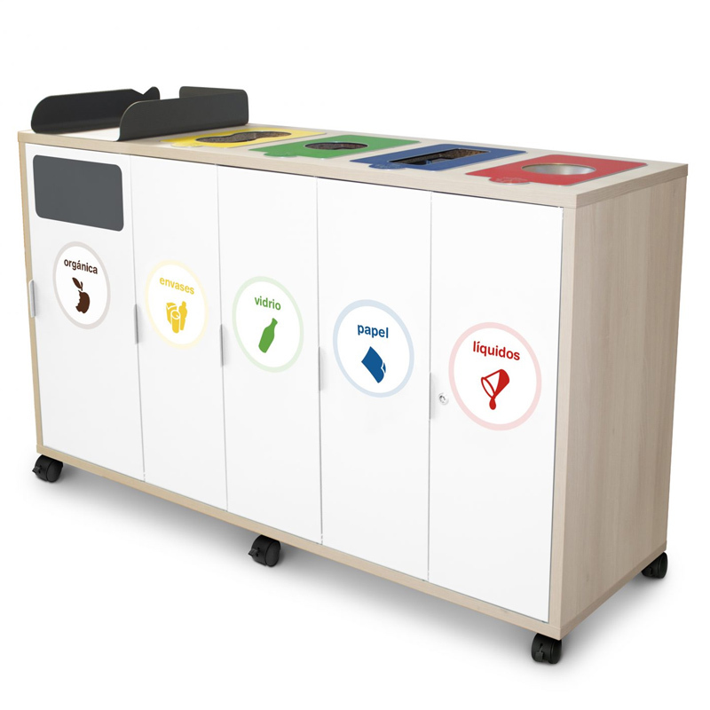 Mueble Papelera Recogida Selectiva Mallorca 5 Residuos 