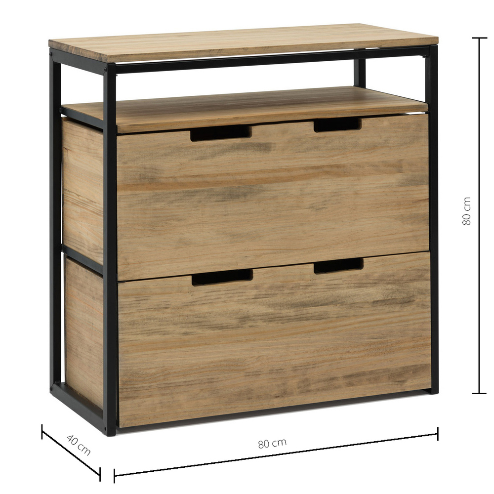 Mueble Multiusos ECO Industrial Estante Cajón Medio y Cajón Inferior