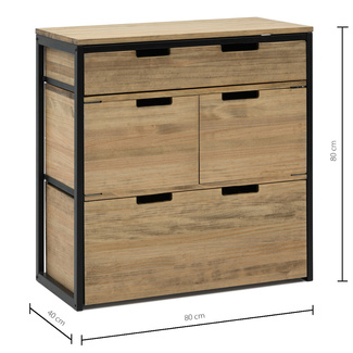 Mueble Multiusos ECO Industrial Cajón Superior y Cajón con Puertas