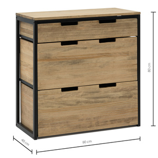 Mueble Multiusos ECO Industrial Cajón Superior Cajón Medio y Cajón Inferior 