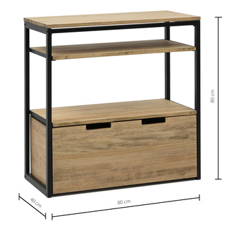 Mueble Multiusos ECO Industrial Estantes y Cajón Inferior 