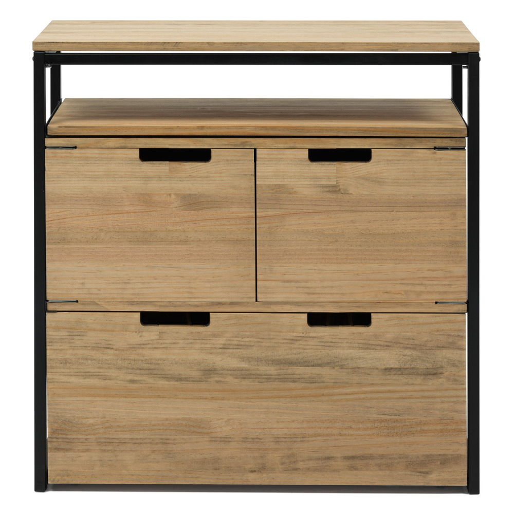 Mueble Multiusos ECO Estante Superior Cajón con Puertas y Cajón Inferior 