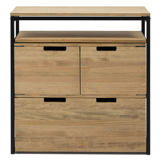 Mueble Multiusos ECO Estante Superior Cajón con Puertas y Cajón Inferior 