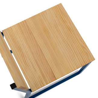 Silla Desmontable Oxford ECO Azul con Madera de Pino Natural Marca Box Furniture