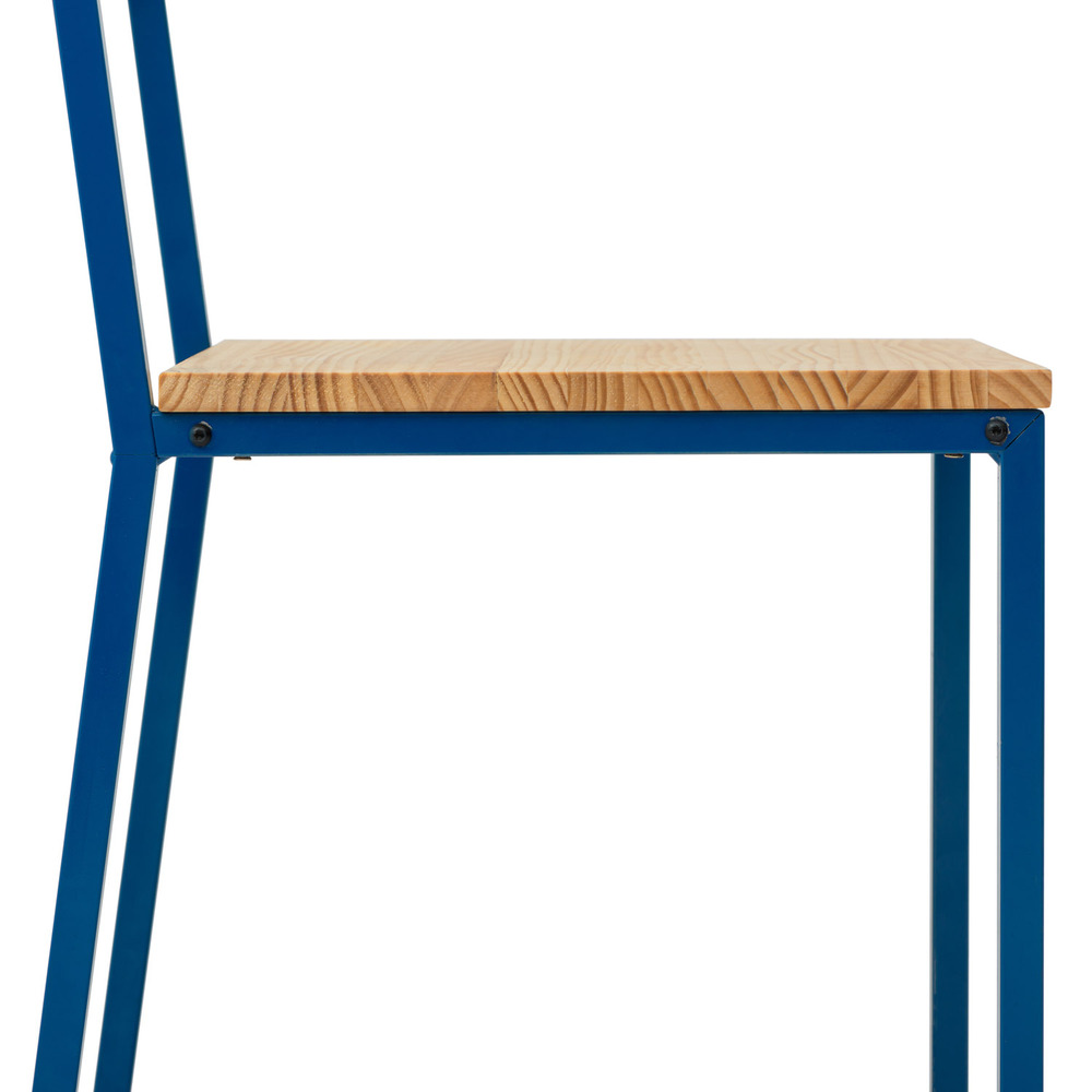 Silla Desmontable Oxford ECO Azul con Madera de Pino Natural Marca Box Furniture