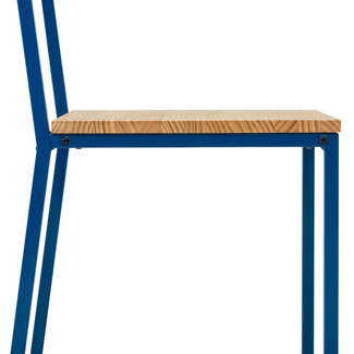 Silla Desmontable Oxford ECO Azul con Madera de Pino Natural Marca Box Furniture