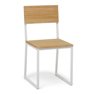 Silla Desmontable Oxford ECO Blanco con Madera de Pino Natural Marca Box Furniture
