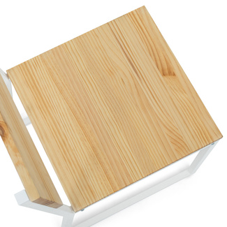 Silla Desmontable Oxford ECO Blanco con Madera de Pino Natural Marca Box Furniture