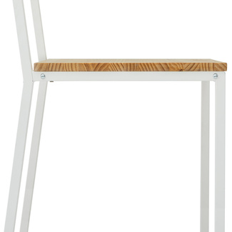 Silla Desmontable Oxford ECO Blanco con Madera de Pino Natural Marca Box Furniture