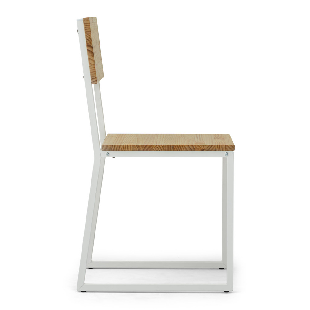Silla Desmontable Oxford ECO Blanco con Madera de Pino Natural Marca Box Furniture