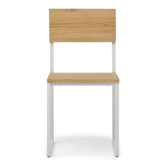 Silla Desmontable Oxford ECO Blanco con Madera de Pino Natural Marca Box Furniture