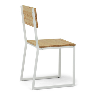 Silla Desmontable Oxford ECO Blanco con Madera de Pino Natural Marca Box Furniture