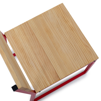 Silla Desmontable Oxford ECO Rojo con Madera de Pino Natural Marca Box Furniture