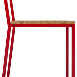Silla Desmontable Oxford ECO Rojo con Madera de Pino Natural Marca Box Furniture