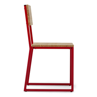 Silla Desmontable Oxford ECO Rojo con Madera de Pino Natural Marca Box Furniture