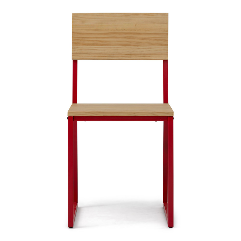 Silla Desmontable Oxford ECO Rojo con Madera de Pino Natural Marca Box Furniture