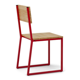 Silla Desmontable Oxford ECO Rojo con Madera de Pino Natural Marca Box Furniture