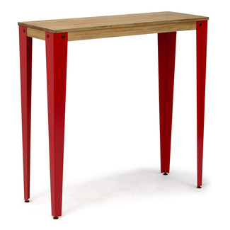 Mesa Alta Industrial Lunds ECO Roja en Madera de Pino Efecto Vintage Box Furniture