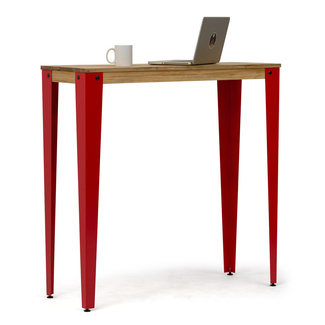Mesa Alta Industrial Lunds ECO Roja en Madera de Pino Efecto Vintage Box Furniture