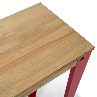 Mesa Alta Industrial Lunds ECO Roja en Madera de Pino Efecto Vintage Box Furniture