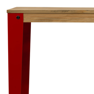 Mesa Alta Industrial Lunds ECO Roja en Madera de Pino Efecto Vintage Box Furniture