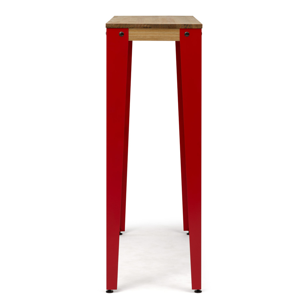 Mesa Alta Industrial Lunds ECO Roja en Madera de Pino Efecto Vintage Box Furniture